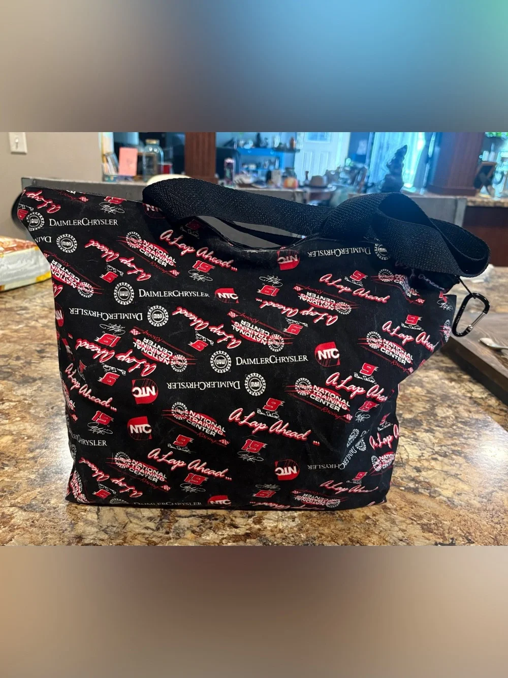 DaimlerChrysler Branded Black & Red Logo Tote Bag 16” x 12”